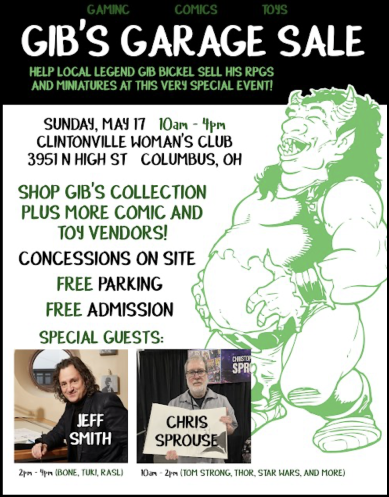 Today! Gib’s Garage Sale!